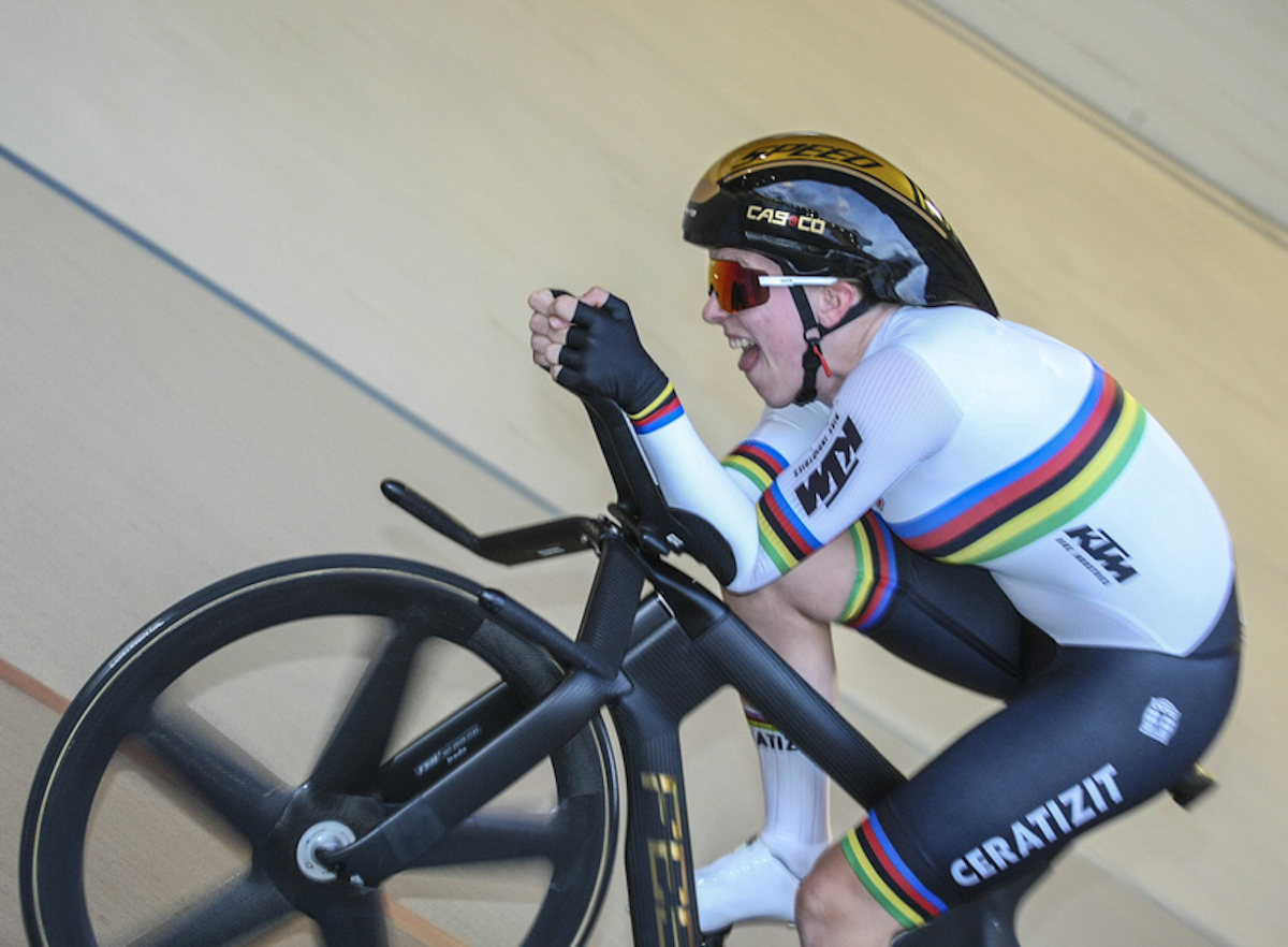 Franziska Brauße im WM-Trikot. (Foto: Mareike Engelbrecht)