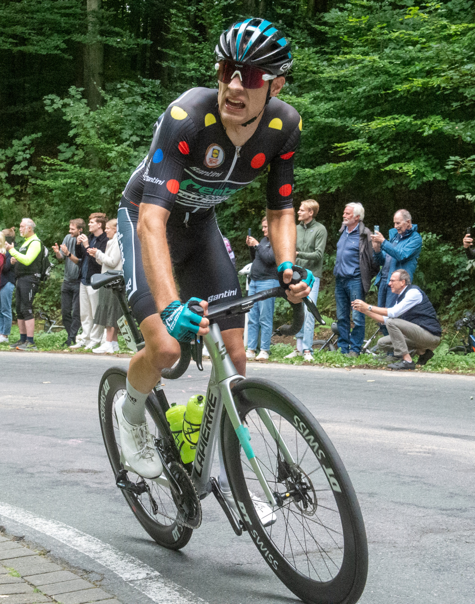 Miguel Heidemann im Bergtrikot der Deutschland-Tour. (Foto: Mario Stiehl)