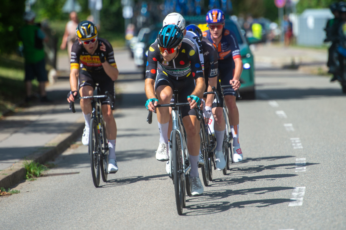 Miguel Heidemann (vorne) verteidigte auf der Schlussetappe der Deutschland-Tour sein Bergtrikot. (Foto: Mario Stiehl)